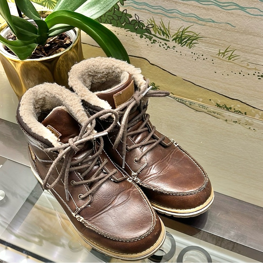 Big Boy’s Brown Lined Leather Boots